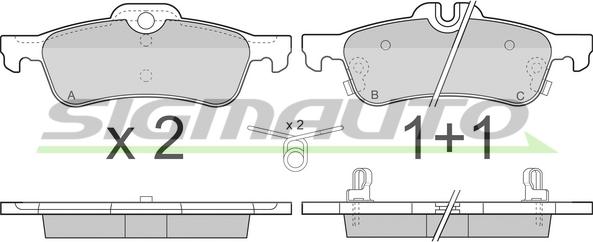 SIGMAUTO SPB320 - Тормозные колодки, дисковые, комплект www.autospares.lv