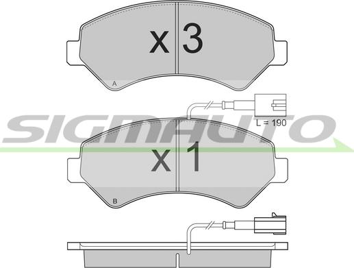 SIGMAUTO SPB323 - Bremžu uzliku kompl., Disku bremzes autospares.lv