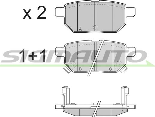 SIGMAUTO SPB322 - Brake Pad Set, disc brake www.autospares.lv