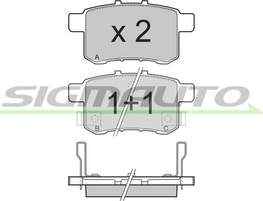 SIGMAUTO SPB370 - Bremžu uzliku kompl., Disku bremzes www.autospares.lv