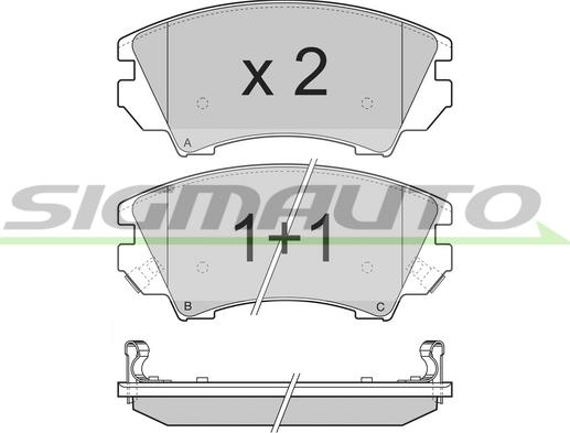 SIGMAUTO SPB377 - Bremžu uzliku kompl., Disku bremzes www.autospares.lv