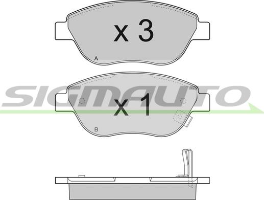 SIGMAUTO SPB295 - Bremžu uzliku kompl., Disku bremzes www.autospares.lv