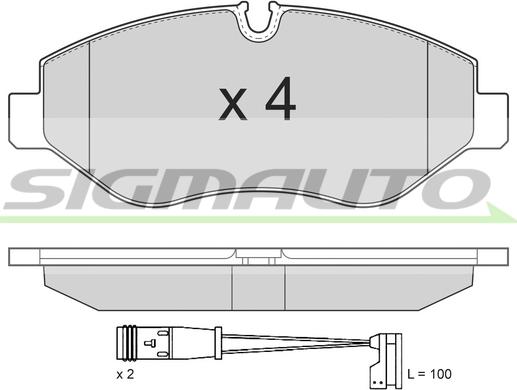 SIGMAUTO SPB292TR - Bremžu uzliku kompl., Disku bremzes autospares.lv