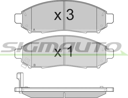 SIGMAUTO SPB256 - Bremžu uzliku kompl., Disku bremzes www.autospares.lv