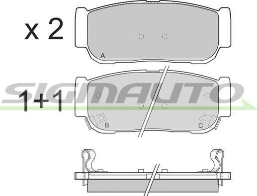 SIGMAUTO SPB267 - Bremžu uzliku kompl., Disku bremzes autospares.lv