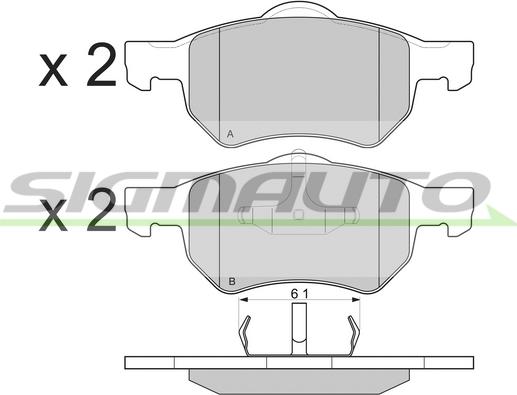 SIGMAUTO SPB219 - Bremžu uzliku kompl., Disku bremzes www.autospares.lv