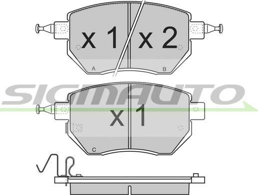 SIGMAUTO SPB210 - Brake Pad Set, disc brake www.autospares.lv