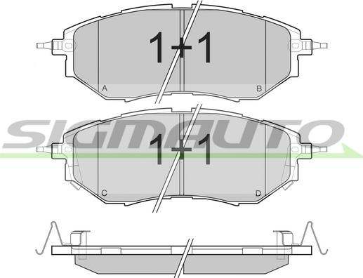 SIGMAUTO SPB211 - Brake Pad Set, disc brake www.autospares.lv