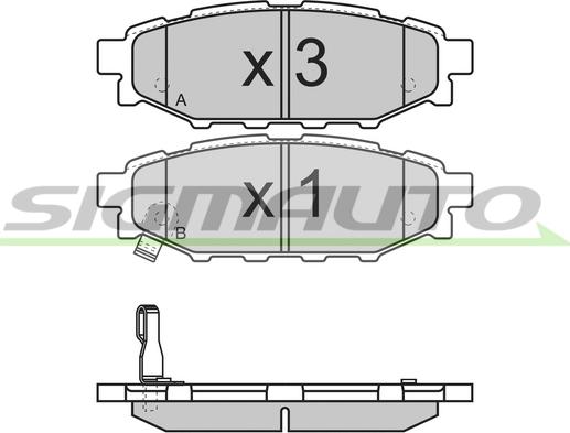 SIGMAUTO SPB218 - Brake Pad Set, disc brake www.autospares.lv