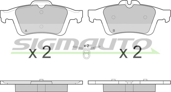 SIGMAUTO SPB217 - Bremžu uzliku kompl., Disku bremzes www.autospares.lv