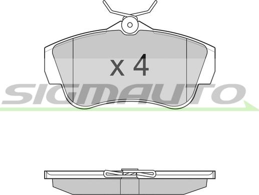 SIGMAUTO SPB284 - Bremžu uzliku kompl., Disku bremzes autospares.lv