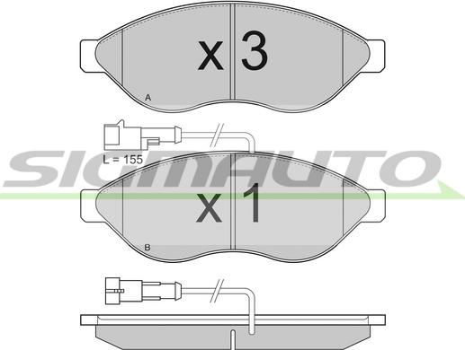 SIGMAUTO SPB285TR - Тормозные колодки, дисковые, комплект www.autospares.lv