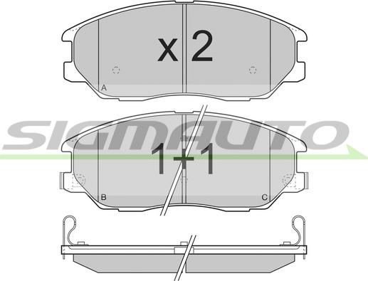 SIGMAUTO SPB281 - Bremžu uzliku kompl., Disku bremzes www.autospares.lv