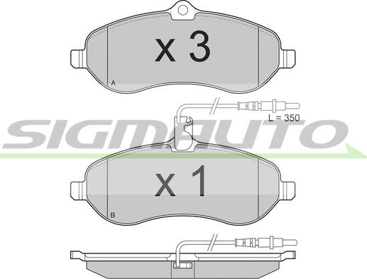 SIGMAUTO SPB283 - Bremžu uzliku kompl., Disku bremzes www.autospares.lv