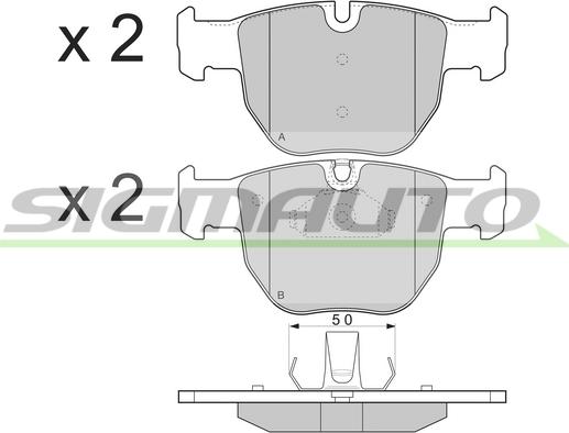 SIGMAUTO SPB287 - Bremžu uzliku kompl., Disku bremzes www.autospares.lv