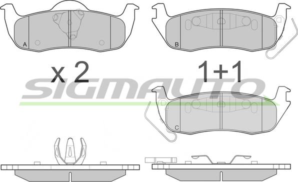 SIGMAUTO SPB239 - Bremžu uzliku kompl., Disku bremzes www.autospares.lv