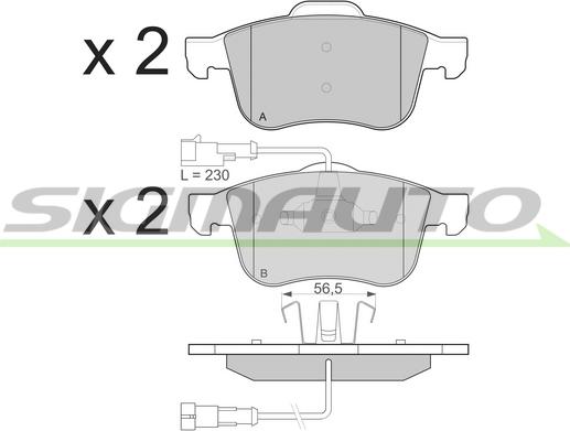 SIGMAUTO SPB231 - Тормозные колодки, дисковые, комплект www.autospares.lv