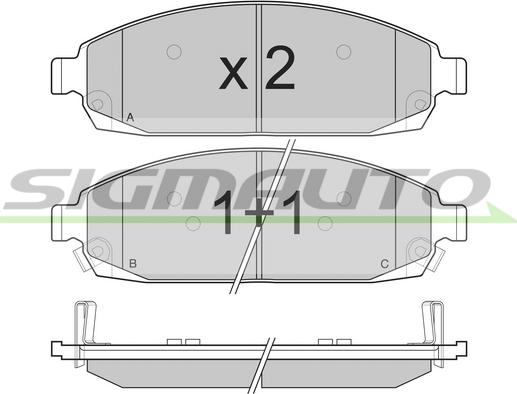 SIGMAUTO SPB238 - Bremžu uzliku kompl., Disku bremzes autospares.lv