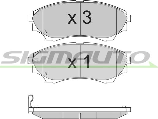 SIGMAUTO SPB232 - Brake Pad Set, disc brake www.autospares.lv