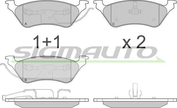 SIGMAUTO SPB220 - Bremžu uzliku kompl., Disku bremzes www.autospares.lv