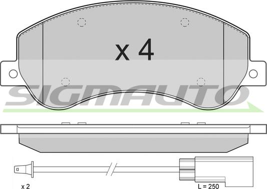 SIGMAUTO SPB274 - Bremžu uzliku kompl., Disku bremzes www.autospares.lv