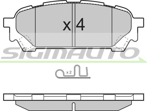 SIGMAUTO SPB270 - Тормозные колодки, дисковые, комплект www.autospares.lv