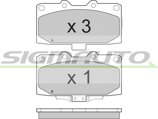 SIGMAUTO SPB271 - Brake Pad Set, disc brake www.autospares.lv