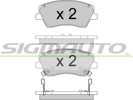 SIGMAUTO SPB766 - Bremžu uzliku kompl., Disku bremzes www.autospares.lv