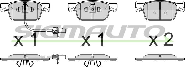 SIGMAUTO SPB761 - Bremžu uzliku kompl., Disku bremzes www.autospares.lv