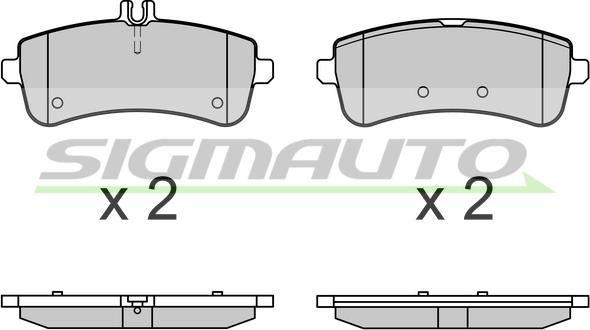 SIGMAUTO SPB709 - Тормозные колодки, дисковые, комплект www.autospares.lv