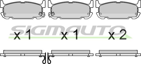 SIGMAUTO SPB708 - Bremžu uzliku kompl., Disku bremzes www.autospares.lv