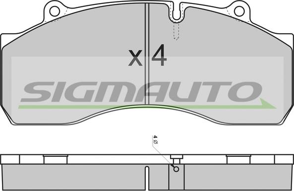 SIGMAUTO SPT308 - Bremžu uzliku kompl., Disku bremzes autospares.lv