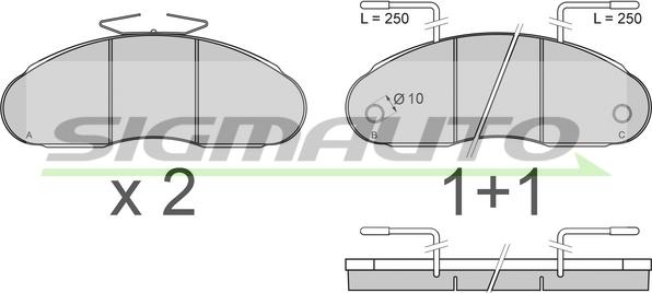 SIGMAUTO SPT307 - Bremžu uzliku kompl., Disku bremzes autospares.lv