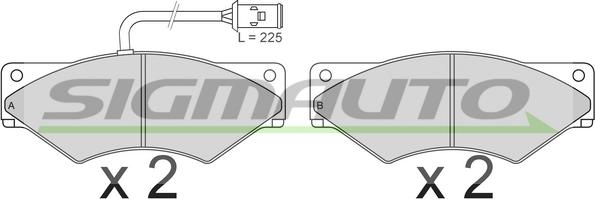 SIGMAUTO SPT253 - Bremžu uzliku kompl., Disku bremzes www.autospares.lv