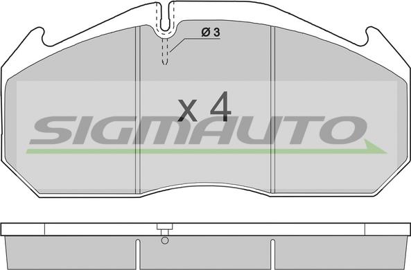 SIGMAUTO SPT264 - Bremžu uzliku kompl., Disku bremzes www.autospares.lv