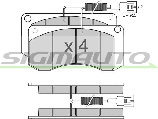 SIGMAUTO SPT283 - Brake Pad Set, disc brake www.autospares.lv