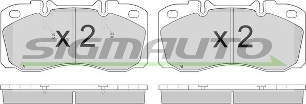 SIGMAUTO SPT272 - Bremžu uzliku kompl., Disku bremzes www.autospares.lv