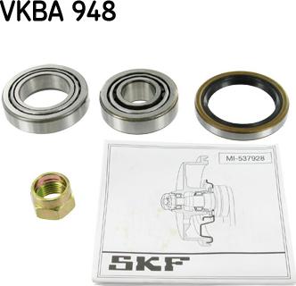 SKF VKBA 948 - Подшипник ступицы колеса, комплект www.autospares.lv