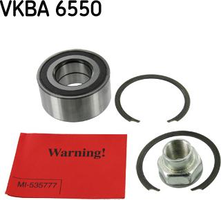 SKF VKBA 6550 - Wheel hub, bearing Kit www.autospares.lv