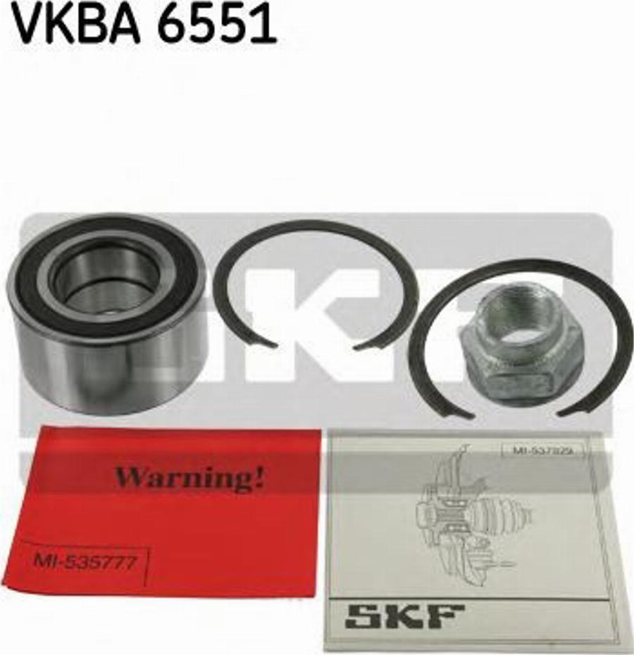 SKF VKBA6551 - Подшипник ступицы колеса, комплект www.autospares.lv