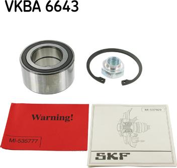 SKF VKBA 6643 - Riteņa rumbas gultņa komplekts www.autospares.lv