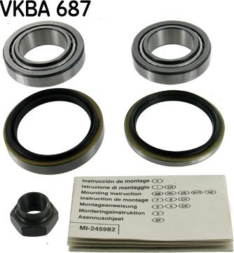 SKF VKBA 687 - Wheel hub, bearing Kit www.autospares.lv