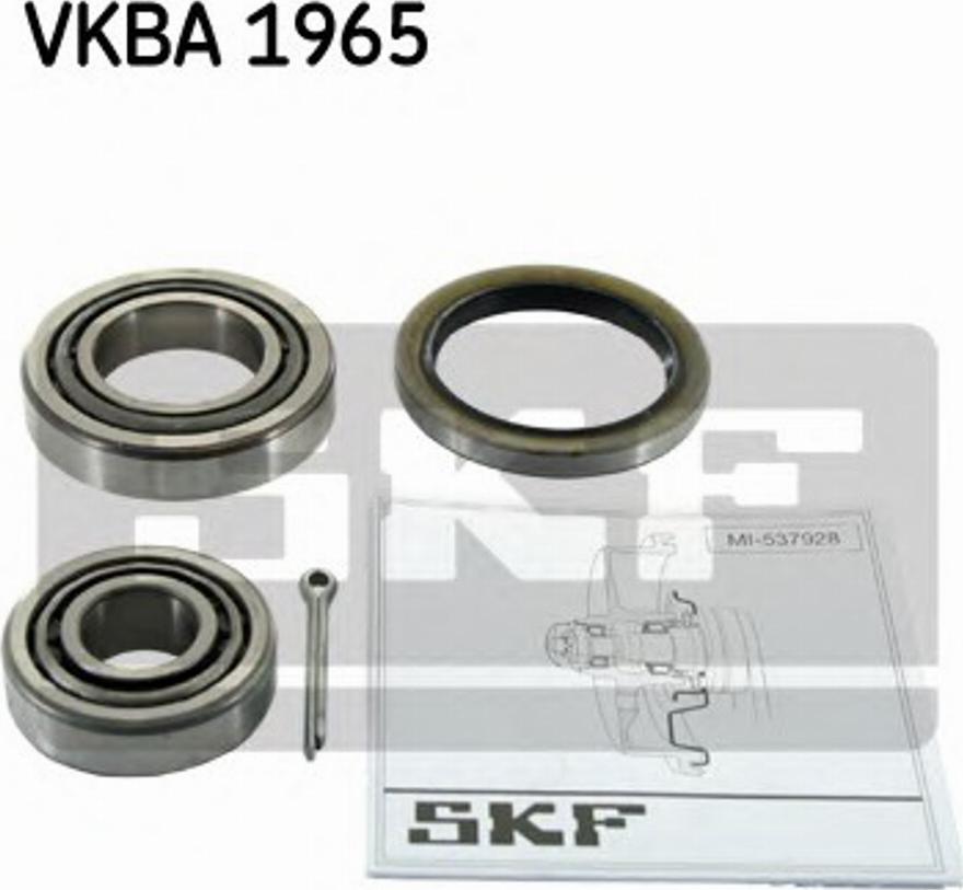 SKF VKBA 1965 - Wheel hub, bearing Kit www.autospares.lv