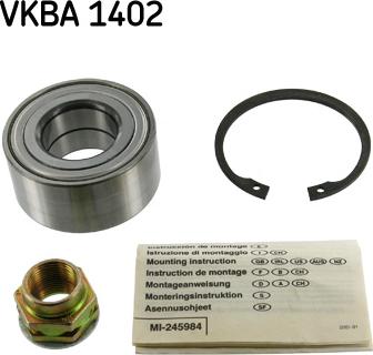 SKF VKBA 1402 - Wheel hub, bearing Kit www.autospares.lv