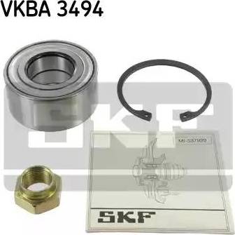 SKF VKBA 3494 - Wheel hub, bearing Kit www.autospares.lv