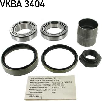 SKF VKBA 3404 - Подшипник ступицы колеса, комплект www.autospares.lv