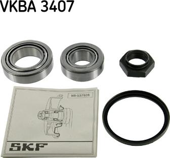 SKF VKBA 3407 - Подшипник ступицы колеса, комплект www.autospares.lv