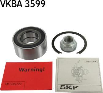 SKF VKBA 3599 - Wheel hub, bearing Kit www.autospares.lv