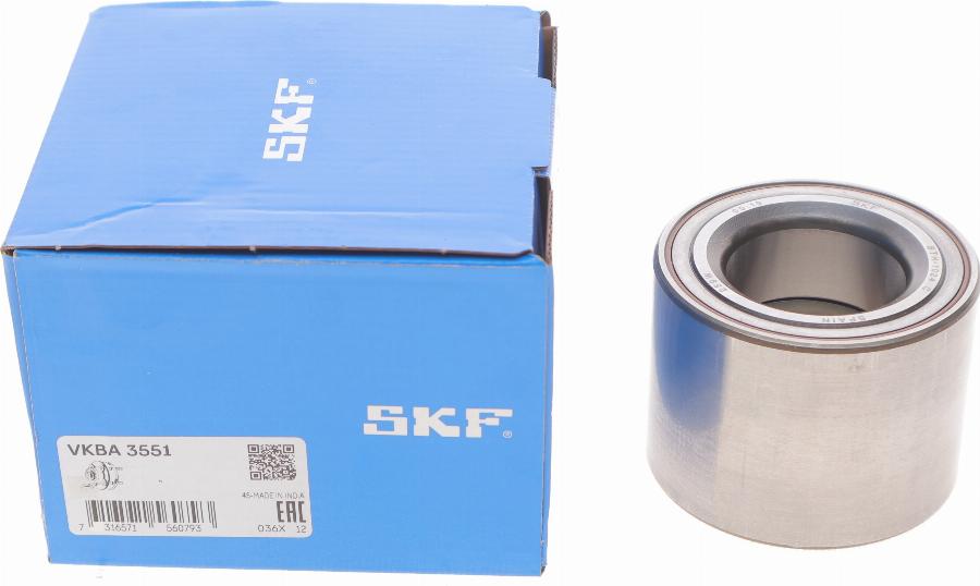 SKF VKBA 3551 - Wheel hub, bearing Kit www.autospares.lv