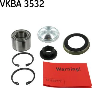 SKF VKBA 3532 - Riteņa rumbas gultņa komplekts www.autospares.lv